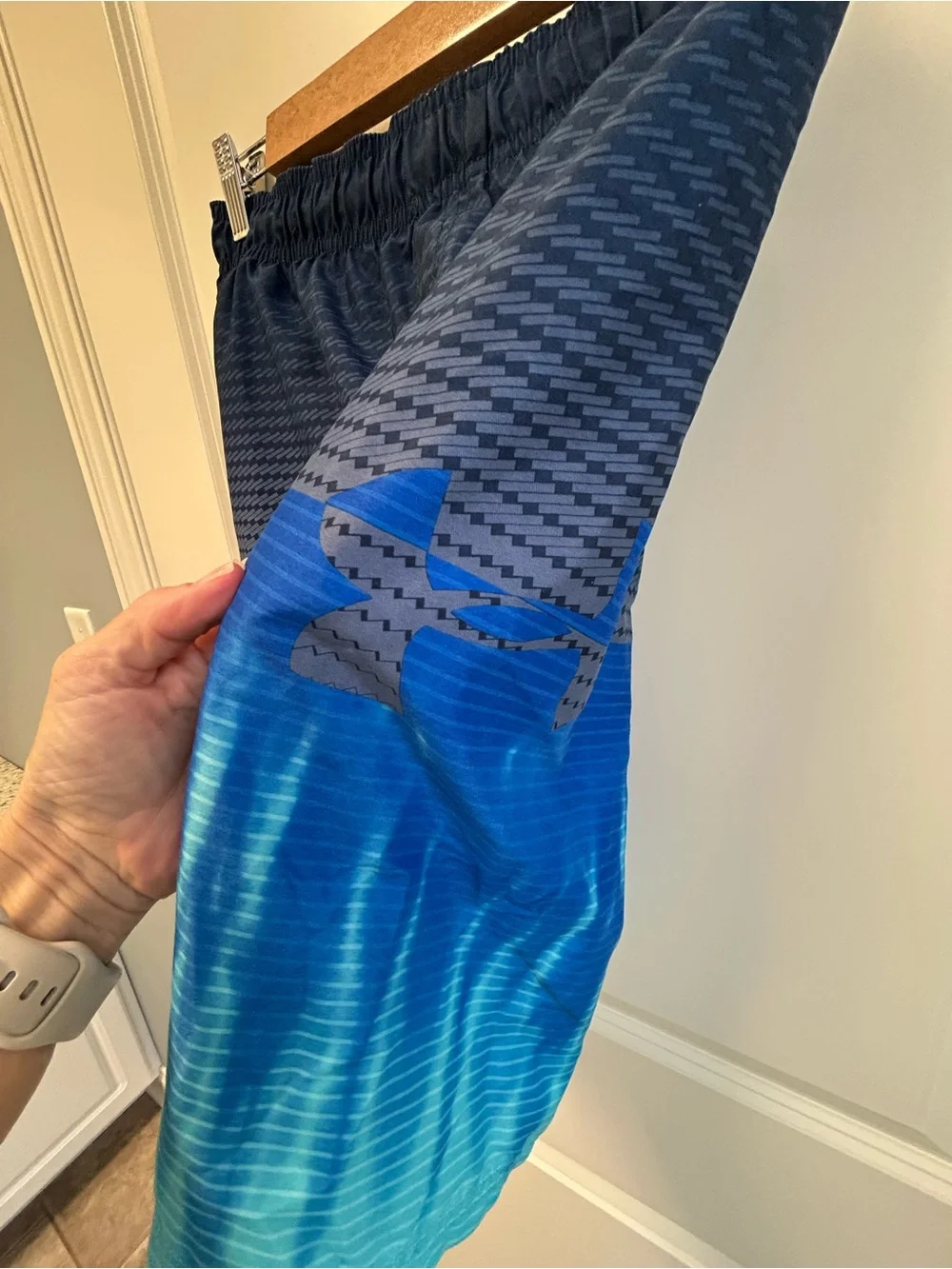 Boys Under Armour Blue Ombre Swim Shorts YXL